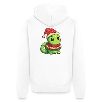 Wurm Weihnachten - Unisex Premium Bio Zip Hoodie - Weiß - Hinten - Thijin (182cm)