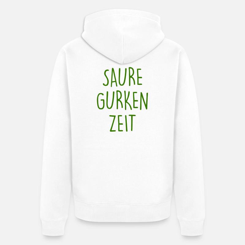 L’heure du concombre aigre - Veste à capuche bio Premium Unisexe - blanc