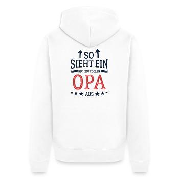So sieht ein cooler Opa aus Bester Großvater  - Unisex Premium Bio Zip Hoodie - Weiß - Hinten - Thijin (182cm)