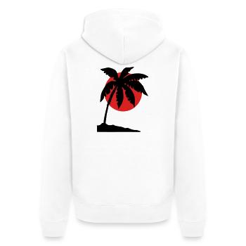 Palm Tree Sunset – Tropical Silhouette - Unisex Premium Organic Zip Hoodie - white - Back - Thijin (182cm)