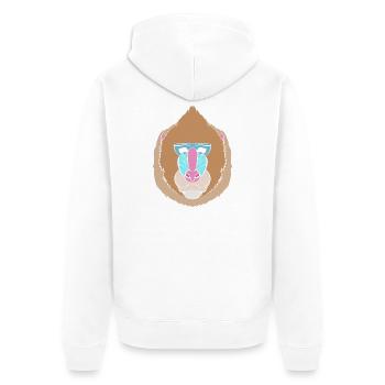 Baboon Baboon Primate Monkey Monkey - Unisex Premium Organic Zip Hoodie - white - Back - Thijin (182cm)