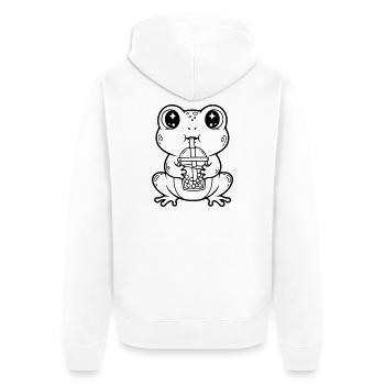 Grenouille mignonne avec design artistique en tisane bubble - Veste à capuche bio Premium Unisexe - blanc - Dos - Thijin (182cm)
