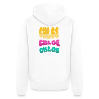 Chloe Mädchen Vorname  - Unisex Premium Bio Zip Hoodie - Weiß - Hinten - Thijin (182cm)