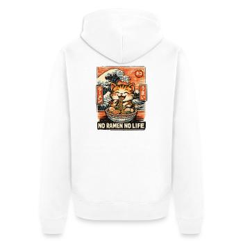 Ramen Noodle Japanese Anime Manga Kawaii - Unisex Premium Organic Zip Hoodie - white - Back - Thijin (182cm)