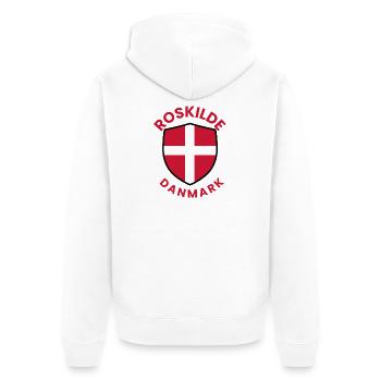 Roskilde-Dänemark-Schild - Unisex Premium Bio Zip Hoodie - Weiß - Hinten - Thijin (182cm)