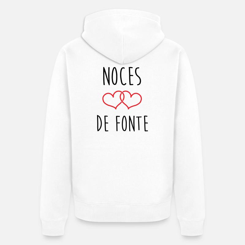 Fonte-Hochzeit 73 Jahre Ehe - Unisex Premium Bio Zip Hoodie - Weiß