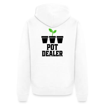Green Hand Gardening Pots Dealer - Unisex Premium Organic Zip Hoodie - white - Back - Thijin (182cm)