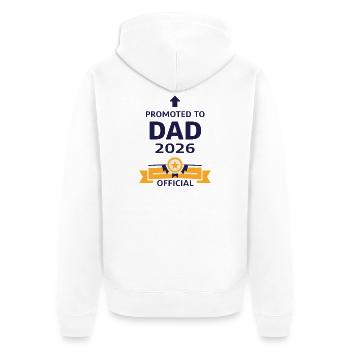 Beförderung zum Vater 2026 - Unisex Premium Bio Zip Hoodie - Weiß - Hinten - Thijin (182cm)