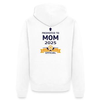Maman depuis 2025 – Fière Nouvelle Maman Design - Veste à capuche bio Premium Unisexe - blanc - Dos - Thijin (182cm)