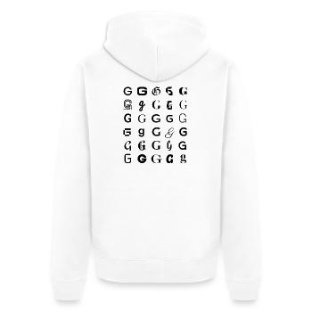 Typography G letter mosaic design - Unisex Premium Organic Zip Hoodie - white - Back - Thijin (182cm)