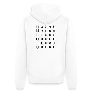 Typografie U Monogramm Buchstabenmosaikdesign. - Unisex Premium Bio Zip Hoodie - Weiß - Hinten - Thijin (182cm)
