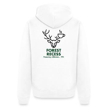 Deer with Cup in Forest - Unisex Premium Organic Zip Hoodie - white - Back - Thijin (182cm)