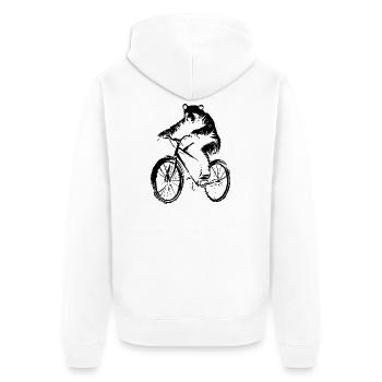 Bicycle Bear - Unisex Premium Organic Zip Hoodie - white - Back - Thijin (182cm)