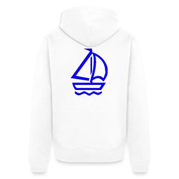 Sail - Unisex Premium Organic Zip Hoodie - white - Back - Thijin (182cm)