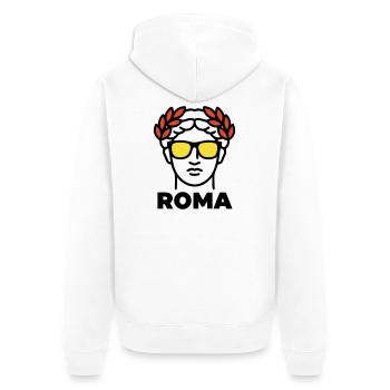 Rom Statue Sonnenbrille Italien Urlaub - Unisex Premium Bio Zip Hoodie - Weiß - Hinten - Thijin (182cm)