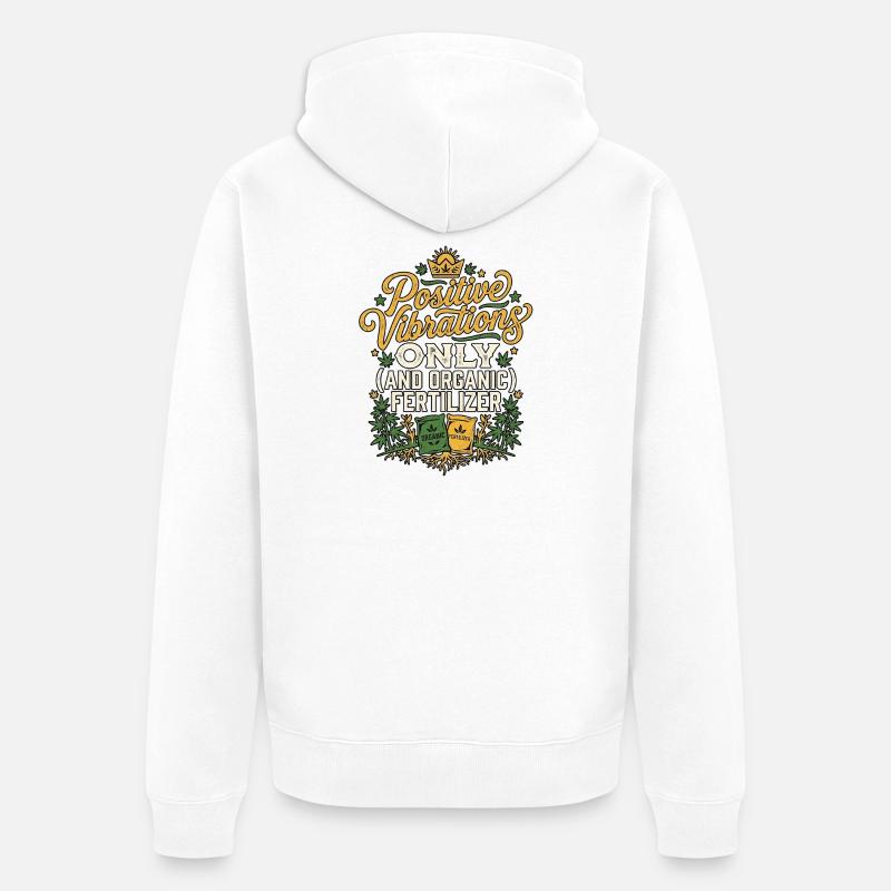 Jardinage positif - Veste à capuche bio Premium Unisexe - blanc