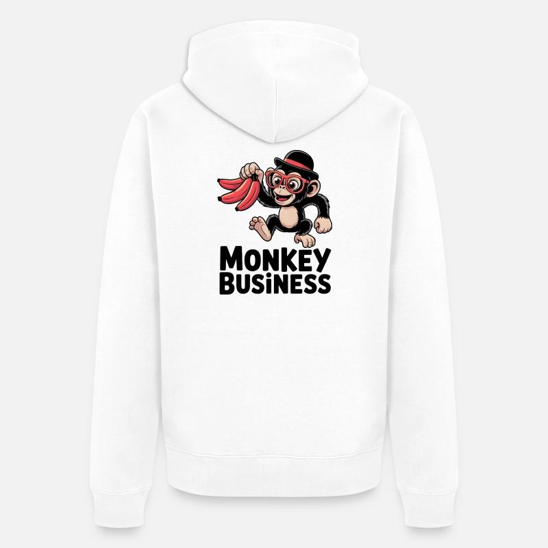 Affaires de singes - Veste à capuche bio Premium Unisexe - blanc