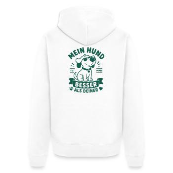 Mein Hund Seit Immer Besser Als Deiner - Unisex Premium Bio Zip Hoodie - Weiß - Hinten - Thijin (182cm)