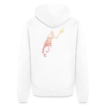 Idée cadeau pour un tennis avec tennis - Veste à capuche bio Premium Unisexe - blanc - Dos - Thijin (182cm)