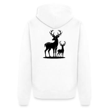 Doe and Fawn - Unisex Premium Organic Zip Hoodie - white - Back - Thijin (182cm)