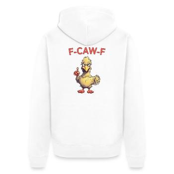 F-CAW-F Humour drôle de jeux de mots sur le poulet - Veste à capuche bio Premium Unisexe - blanc - Dos - Thijin (182cm)