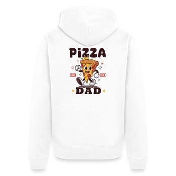 Pizza-Papa Pizza-Liebhaber-Geschenk - Unisex Premium Bio Zip Hoodie - Weiß - Hinten - Thijin (182cm)