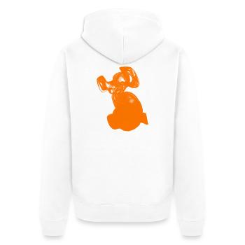 Der orange Hund - Unisex Premium Bio Zip Hoodie - Weiß - Hinten - Thijin (182cm)