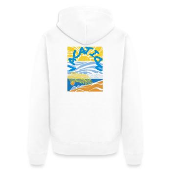 Vacation Sun Sea Sand Vintage Style - Unisex Premium Organic Zip Hoodie - white - Back - Thijin (182cm)