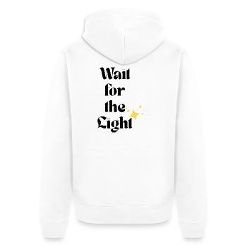 Wait For The Light Retro Typography Sparkles - Unisex Premium Organic Zip Hoodie - white - Back - Thijin (182cm)