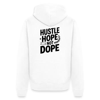 Hustle Hope - Unisex Premium Organic Zip Hoodie - white - Back - Thijin (182cm)