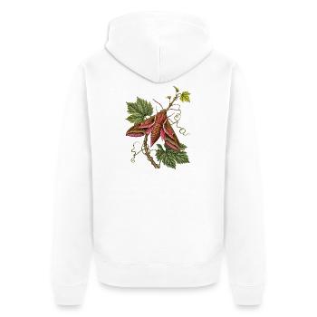 Sphinx der Rebe - Unisex Premium Bio Zip Hoodie - Weiß - Hinten - Thijin (182cm)