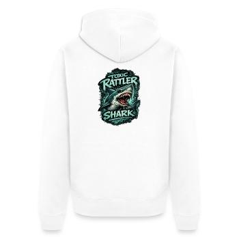 Toxischer Hai - Unisex Premium Bio Zip Hoodie - Weiß - Hinten - Thijin (182cm)