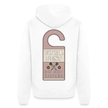 Vocalist Vocal Rest Do Not Disturb Vocal Coach - Unisex Premium Bio Zip Hoodie - Weiß - Hinten - Thijin (182cm)