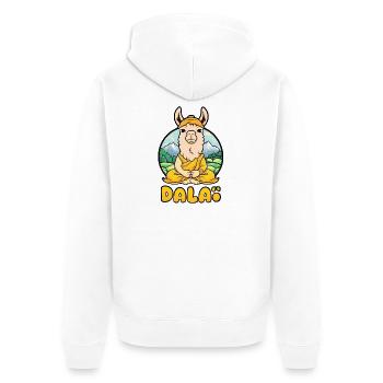 Dalai Lama - Unisex Premium Bio Zip Hoodie - Weiß - Hinten - Thijin (182cm)