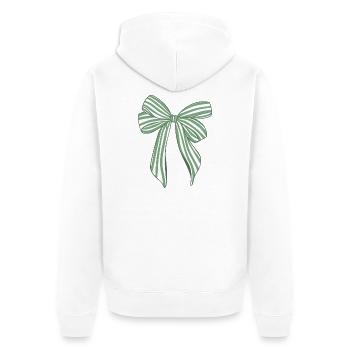 Smaragdstreifen-Schleife - Unisex Premium Bio Zip Hoodie - Weiß - Hinten - Thijin (182cm)