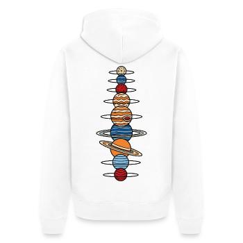 Sonnensystem Planeten Ausrichtung Vektor Shirt - Unisex Premium Bio Zip Hoodie - Weiß - Hinten - Thijin (182cm)