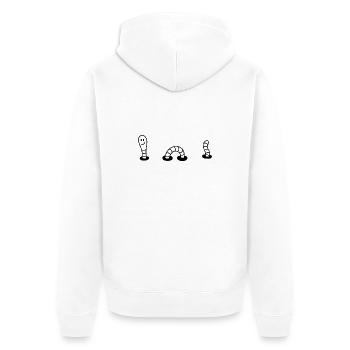 Regenwurm - Unisex Premium Bio Zip Hoodie - Weiß - Hinten - Thijin (182cm)