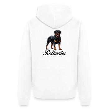 Rottweiler Graphique Puissant - Veste à capuche bio Premium Unisexe - blanc - Dos - Thijin (182cm)