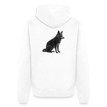 Wolf - Unisex Premium Bio Zip Hoodie - Weiß - Hinten - Thijin (182cm)