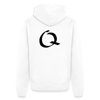 Buchstabe Q – Handgeschriebene Kalligraphie - Unisex Premium Bio Zip Hoodie - Weiß - Hinten - Thijin (182cm)