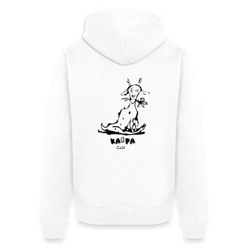 Ziege Kaopa - Unisex Premium Bio Zip Hoodie - Weiß - Hinten - Thijin (182cm)