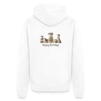 Bon anniversaire - Veste à capuche bio Premium Unisexe - blanc - Dos - Thijin (182cm)