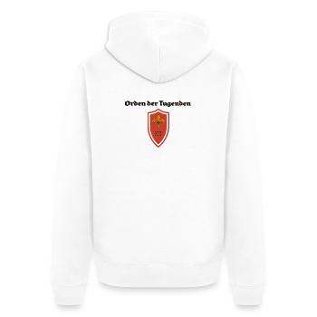 Orden der Tugenden Schild - Unisex Premium Bio Zip Hoodie - Weiß - Hinten - Thijin (182cm)