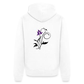 Orchidee / orchid (2c) - Unisex Premium Bio Zip Hoodie - Weiß - Hinten - Thijin (182cm)