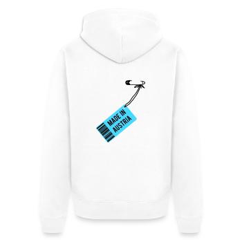 Fait dans le T-shirt Autriche - Veste à capuche bio Premium Unisexe - blanc - Dos - Thijin (182cm)