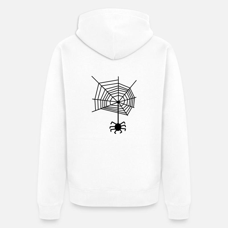 Spider web spiderweb Spider - Unisex Premium Organic Zip Hoodie - white
