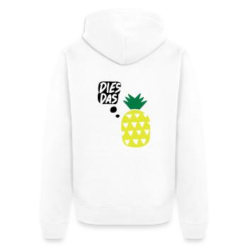 Dies, das, Ananas! Tasse - Unisex Premium Bio Zip Hoodie - Weiß - Hinten - Thijin (182cm)