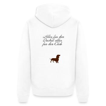 Dackel - Unisex Premium Bio Zip Hoodie - Weiß - Hinten - Thijin (182cm)