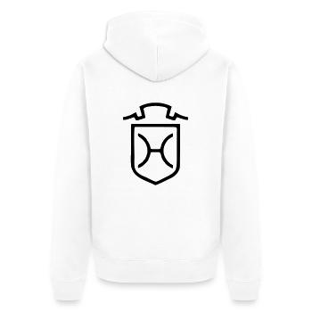 2541614 11149287 holsteiner - Unisex Premium Bio Zip Hoodie - Weiß - Hinten - Thijin (182cm)