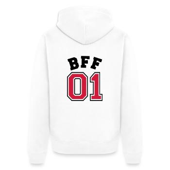 BFF 01 - Best friend forever 01 - Bester Freund - Unisex Premium Organic Zip Hoodie - white - Back - Thijin (182cm)